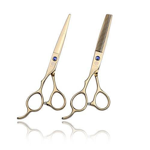 Purple Dragon 6.0 inch Left Hand Barber Hair Cutting Scissor and Thinning Shears - for Professional Left-handed Hairstlist