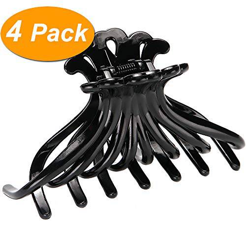 Yishenyishi 10 Pack Black Jaw Clips For Thick Hair, Non-slip Hair Claw Clip for Women and Girls