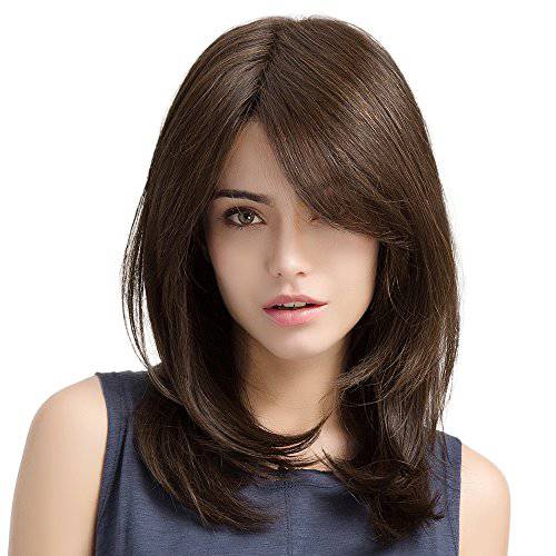 HAIRCUBE Brown Wigs for Women Charming Long Curly Heat Resistant Fibre Synthetic Wig