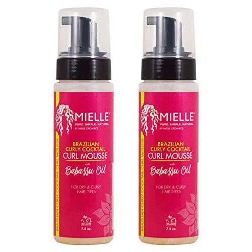 Mielle Organics Brazilian Curly Cocktail Curl Mousse 7.5oz Pack of 2