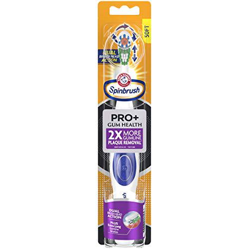 Arm & Hammer Spinbrush PRO+ Gum Health Powered Toothbrush, Pack of 1 - Packaging May Vary