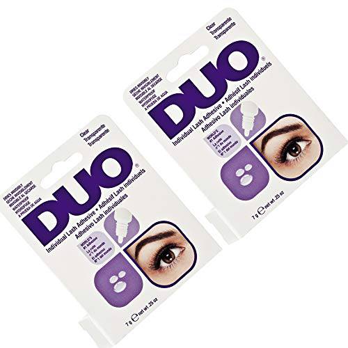 DUO Individual Lash Adhesive, for False Individual Lashes, Clear, 0.25 oz, 2-Packs