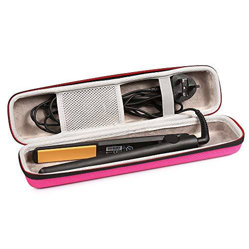 Faylapa Hard Carry Case for Classic Hair Straightener Curling Irons Styler,Hair Straightener EVA Case(Accessories Not Include,Pink)