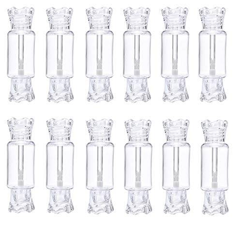 RONRONS 12 Pack Empty Lip Gloss Tube Candy Shape Plastic Lip Balm Containers Refillable DIY Cosmetics Reusable Sample Bottles,Clear