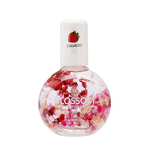 Blossom Hydrating, Moisturizing, Strengthening, Scented Cuticle Oil, Infused with Real Flowers, Made in USA, 0.92 fl. oz, Strawberry (Cap Color May Vary)