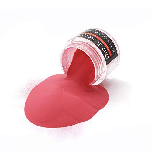 Red Nail Dip Powder (Added Vitamin and Calcium) I.B.N 2 In 1 Acrylic Dipping Powder Color 1 Ounce, Non-Toxic & Odor-Free, No Need Nail Lamp Dryer (035)