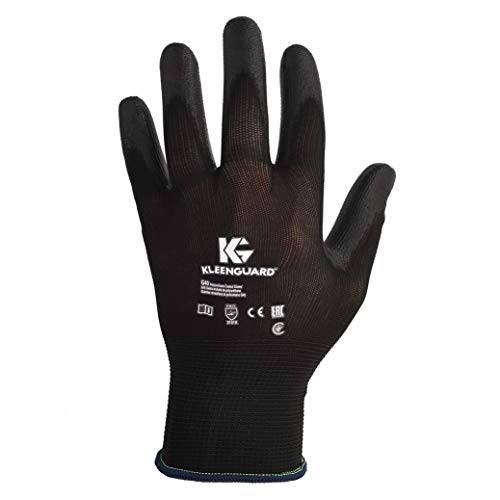 KLEENGUARD G40 Polyurethane Coated Gloves (13839), Size 9.0 (Large), High Dexterity, Black, 12 Pairs / Bag, 5 Bags / Case