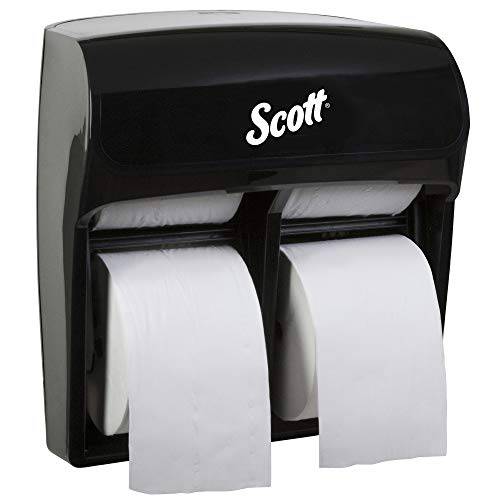 Scott Pro MOD High Capacity Single Roll Bath Tissue Dispenser (44518), Toilet Paper Dispenser for Small Rolls, 12.75” x 11.25” x 6.31”, Black, 1 / Case