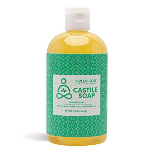 Green Goo Natural Skin Care Castile Soap Wash, Double Mint,12 Fl Oz (Pack of 2)