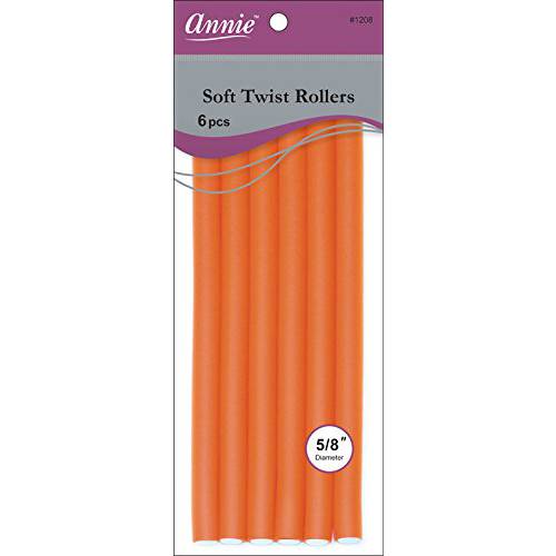 Annie 01208 Soft Twist Rollers, Orange, 6 Count