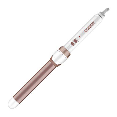 Conair Curling Iron, 1-Inch Double Ceramic Hair Curling Wand, Hair Styling Tools & Appliances, White/Rose Gold
