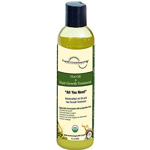 Organic Hot Oil Treatment, Hair Oil for Hair Growth - Infused with Lavender, Sweet Orange and Rosemary Essential Oil, 8oz