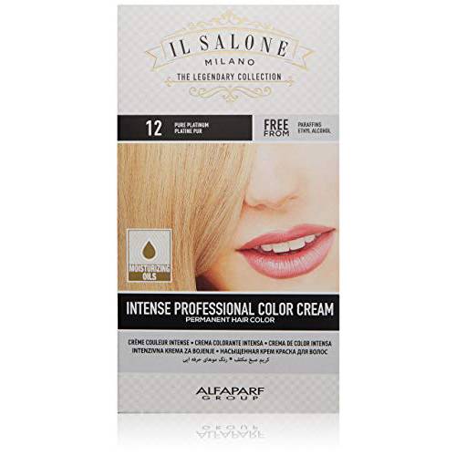 Il Salone Milano Permanent Hair Color Cream - 12 Pure Platinum Hair Dye - Professional Salon - Premium Quality - 100% Gray Coverage - Paraben Free - Ethyl Alcohol Free - Moisturizing Oils