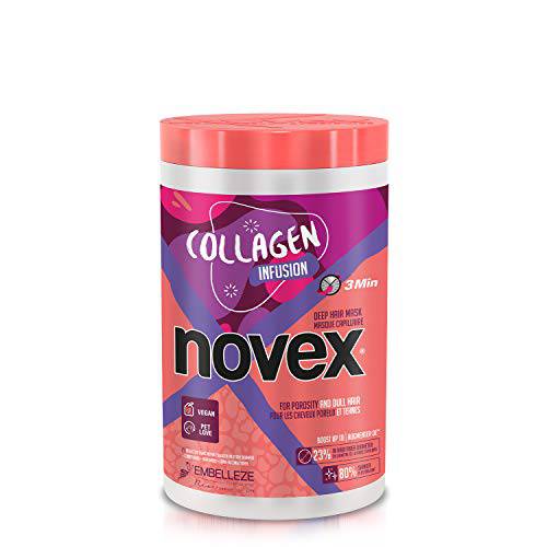 NOVEX Collagen Infusion Deep Conditioning Hair Masks infused with Natural Ingredients Collagen Infusion Hair Mask for Stronger Thicker and Shinier Hair (400g/14.1oz)