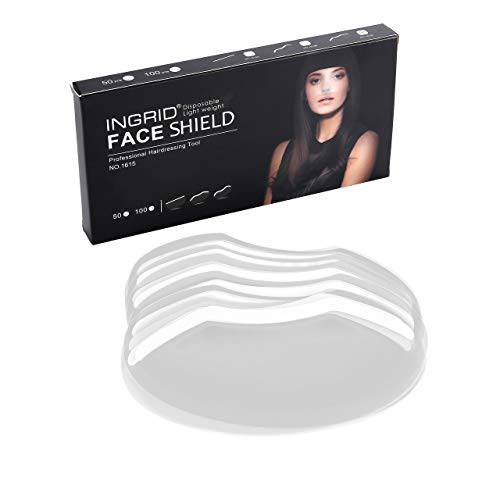 CCbeauty 50pcs Disposable Face Hairspray Shield Mask Bang Hair Cutting Shield for Women Salon Face Protection Shower Eyebrow Visor Mask Eyelash Extensions Eye Eyelid Barber Supplies