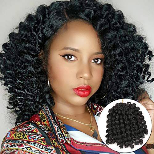 5 Packs Wand Curl Twist Braids Hair Crochet Curly Hair Extension 8inch Synthetic Hair Weave for Women 20strands/pack Xtrend Hair (1B, 5packs/Lot)