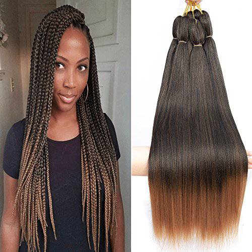 BEFUNNY Pre stretched Braiding Hair - 8Packs 20 Colorful Professional Synthetic Crochet Braiding Hair For Crochet Braids Or Crochet Twist For Women,Itch Free,Yaki Perm Straight (20,T1B/30)