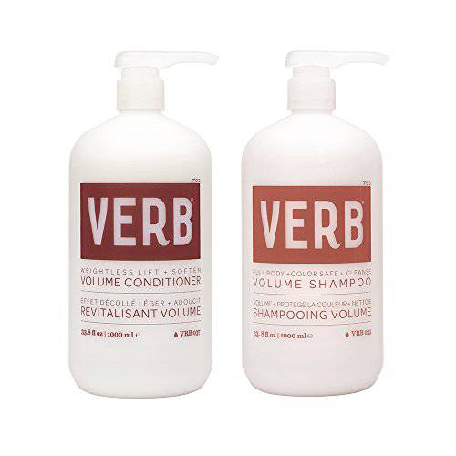 Verb Volume Shampoo & Conditioner Duo - Full Body, Color Safe & Cleanse Hydrating Shampoo + Weightless Lift & Soften Volumizing Conditioner- Vegan & Sulfate Free
