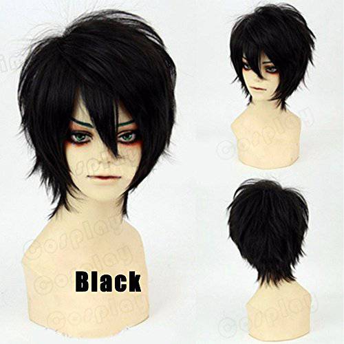 S-noilite Women Mens Male Short Fluffy Straight Hair Wigs Anime Cosplay Party Dress Halloween Costume Wig Linen Blonde)