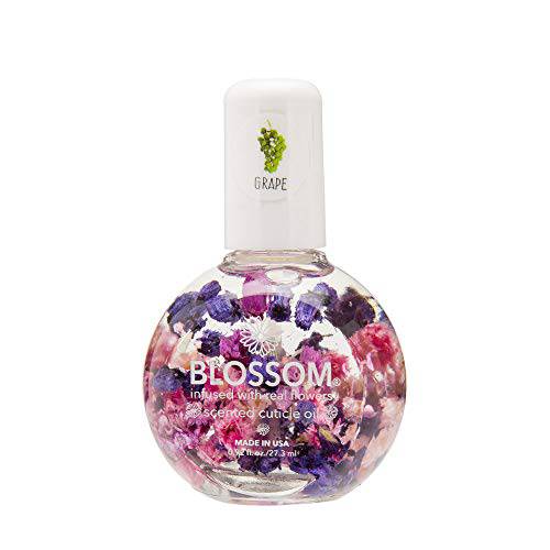 Blossom Hydrating, Moisturizing, Strengthening, Scented Cuticle Oil, Infused with Real Flowers, Made in USA, 0.92 fl. oz, Grape (Cap Color May Vary)