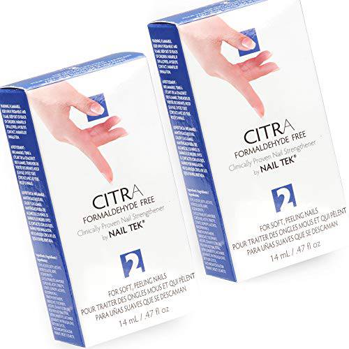 Nail Tek CITRA 2 Nail Strengthener For Soft and Peeling Nails, Conditions, Improves, and Protects Nails, Daily Nail Treatment, 2-Pack