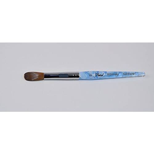 Blue Marble Petal Kolinsky Acrylic Manicure Powder Nail Brush (CRIMPED) - (Size 16)