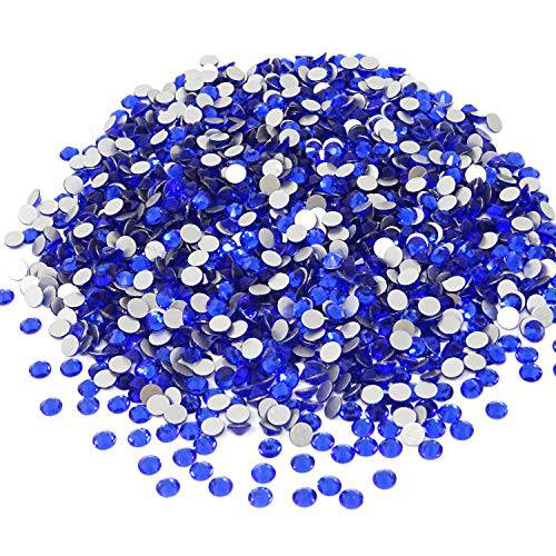 Honbay 1440PCS 5mm ss20 Sparkly Round Flatback Rhinestones Crystals, Non-Self-Adhesive (Royal Blue)
