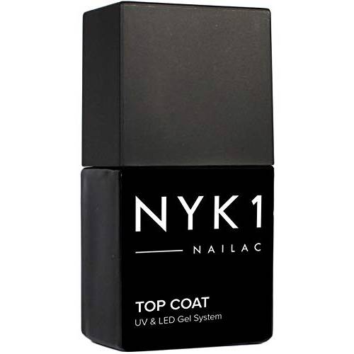 NYK1 Nailac Professional Top Coat Clear Gel Nail Polish - Salon Quality Soak Off LED and UV Nail Gel - Shellac Compatible (10ml)