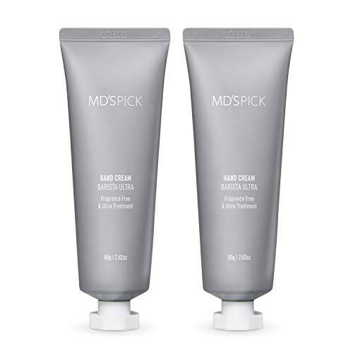 MD’S PICK Barista Hand Cream Ultra - 2X Intensive Moisturizing Version of Fragrance Free Hand Cream for Dry Cracked Hands, Working Hands of Women & Men 2.82 oz Tube (Pack of 2)