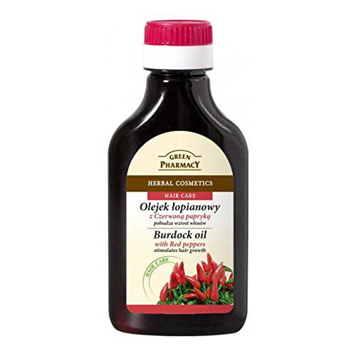 Elfa Pharm Natural Burdock-Root Oil with Red Peppers for Hair & Scalp Stimulates Hair Growth, 3.38 Fluid Ounce