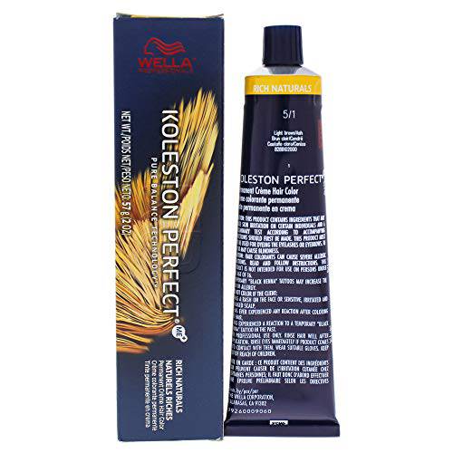 Wella Koleston Perfect Permanent Creme Hair Color - 5 1 Light Brown-ash By for Unisex - 2 Ounce Hair Color, 2 Ounce