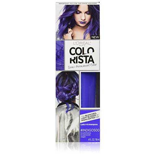 L’Oréal Paris Colorista Semi-Permanent Hair Color for Light Bleached or Blondes, Indigo