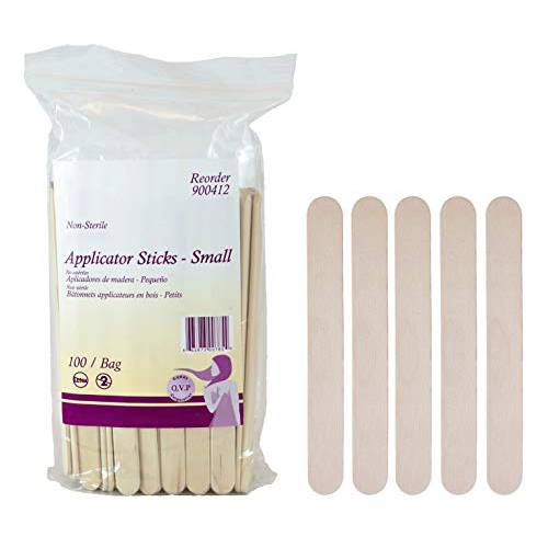 Dukal Wax Applicator Sticks 6. Pack of 100 Wooden Waxing Spatulas for home use or salon. Appropriate for all wax applications. Large size. Latex-free. Thin design.