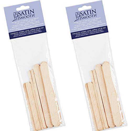 Satin Smooth Natural Muslin Epilating Strips & Applicators Kit, 2 packs