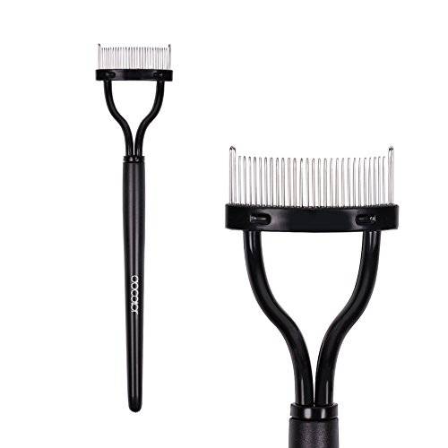 DUcare Eyelash Comb Separator Eyelashes Eyebrow Mascara Brush Applicator Eyelash Definer With Comb Cover Cosmetic Brushes Tool (Black)