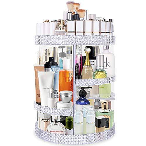 360 Large Rotating Makeup Organizer Countertop, Clear Acrylic Makeup Organizers, Organizador De Perfumes, 7 Layers Large Make Up Organizer, Huge Storage Fits for Vanity and Bathroom - Plus Size Clear