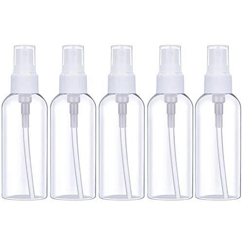 Fine Mist Spray Bottle 3.4oz/100ml Clear Travel Bottles Leak Proof for Makeup Cosmetic Containers (CLEAR)