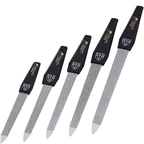 3 Swords Germany - Brand Quality Sapphire Nail File Set (5 pcs.) with 3-Way Nail Buffer (1 pc.), Manicure Pedicure Finger & Toe Nail Care - Made in Solingen Germany (671)