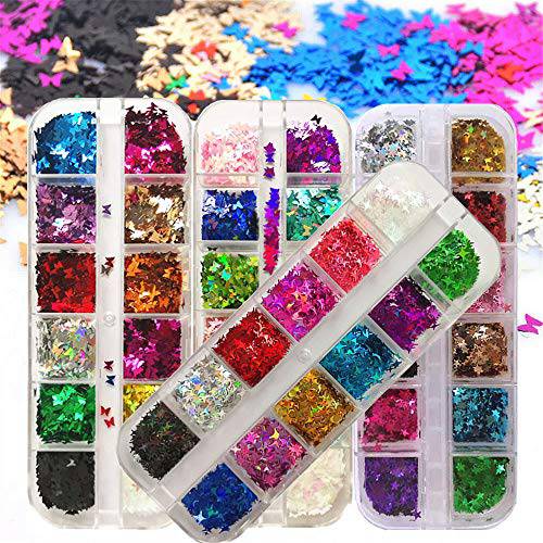 GOTONE Nail Sequins, Ultra-Thin Paillette 3D Nail Art Stickers Manicure Make Up DIY Decals Decoration (Style4)