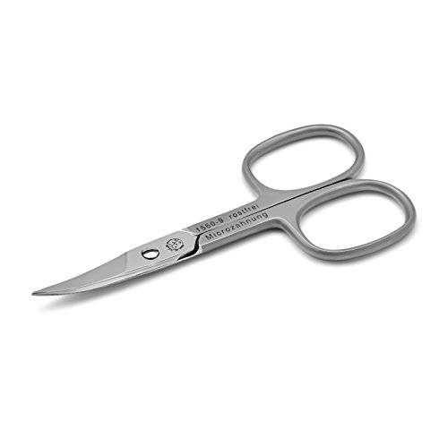 INOX Stainless Steel Micro-serrated Nail Scissors. Made by Hans Kniebes in Solingen, Germany