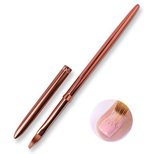 SILPECWEE 1Pc Nail Ombre Brush Rose Gold Nylon Design UV Gel Nail Gradient Painting Pen Professional Acrylic Nail Art Tools