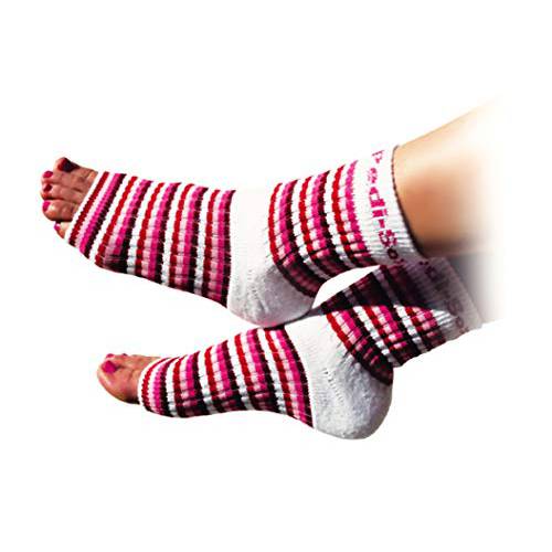 Original Pedi-Sox brand Toeless Socks for Pedicures : Classics: Multi-Pink Stripes