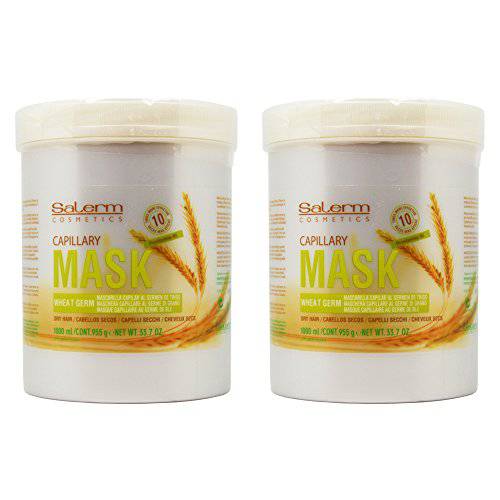Salerm Wheat Germ Mask (Mascarilla Capilar) 33.7oz / Liter Pack of 2