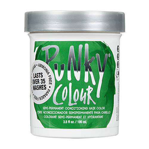 Punky Apple Green Semi Permanent Conditioning Hair Color, Vegan, PPD and Paraben Free, lasts up to 25 washes, 3.5oz