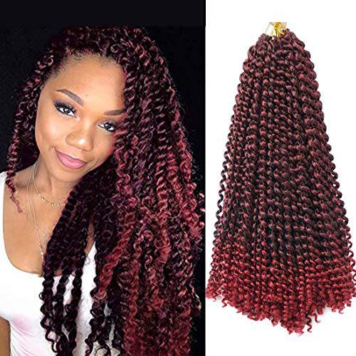 6Pcs Passion Twist Hair 18 Inch Braiding Water Wave Crochet Hair for Disstressed Butterfly Locs Crochet Hair Bohemian Braids Passion Twist Crochet Braiding Hair Extensions (1B)