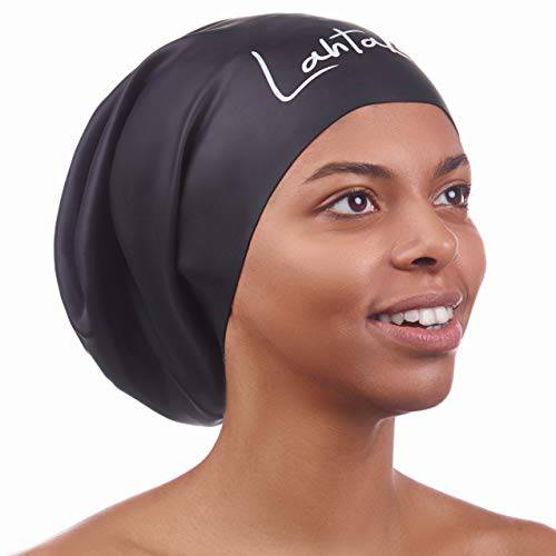 Long Hair Swim Cap - Swimming Caps for Women Men - Extra Large Swim Caps - Waterproof Silicone Swim Cap - Dreadlocks Braids Afro Hair Extensions Weaves