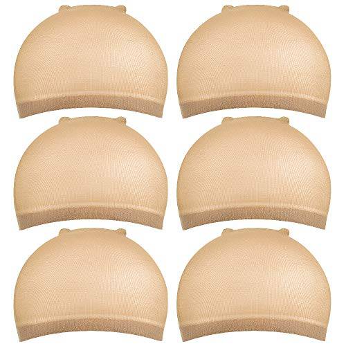 Wig Caps, IKOCO 6pcs Light Brown Stocking Wig Caps Nylon Stretchy Wig Caps for Women