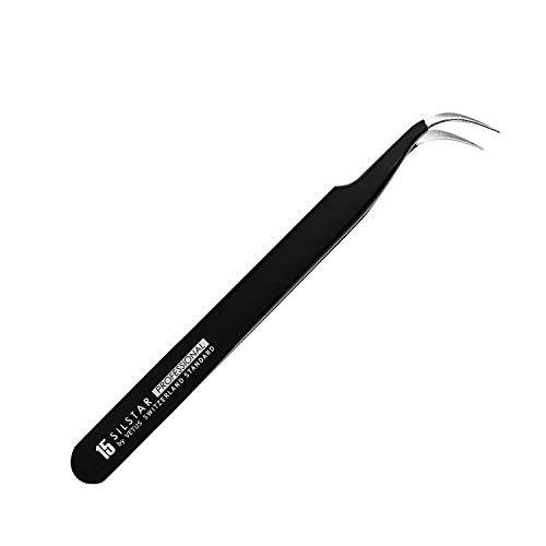 SILSTAR PROFESSIONAL PERFECTION POINT TWEEZER 11_BLACK, Tweezers - Surgical Grade Stainless Steel - Point Tip with Protective Zip Pouch - Best Tool for Men and Women…