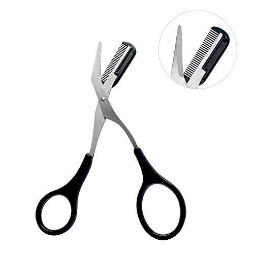 GSHLLO Professional Precision Trimmer Eyebrow Scissors Remover with Comb Eyelash Hair Remover Tool