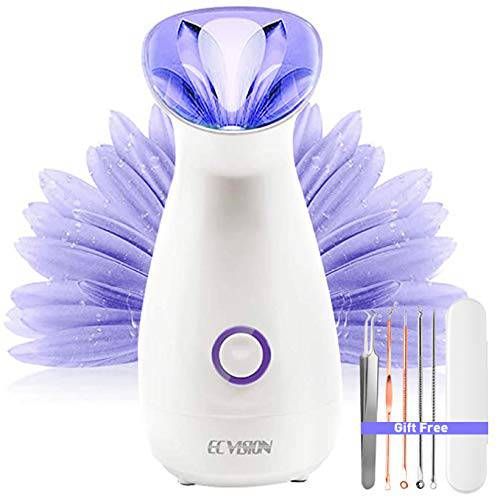 Face Steamer for Facial - Facial Steamers Deep Cleaning, Nano Ionic Warm Mist Moisturizing Facial Steamers, Cleansings Pores and BlackheadsHome Sauna Spa, Mothers, Wife Gifts (5 Piece Blackhead Kit)